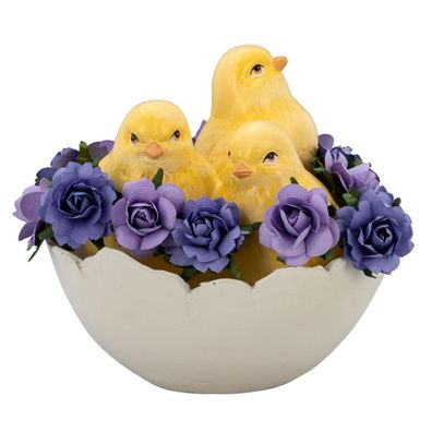 Osterdeko "Küken im Ei" Kunststein 14.9 x 12.8 cm Osterküken Dekofigur Wohndeko