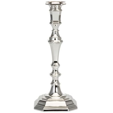 Kerzenleuchter 25 cm versilbert Kerzenhalter 1 Stabkerze - Kerzenständer Silber