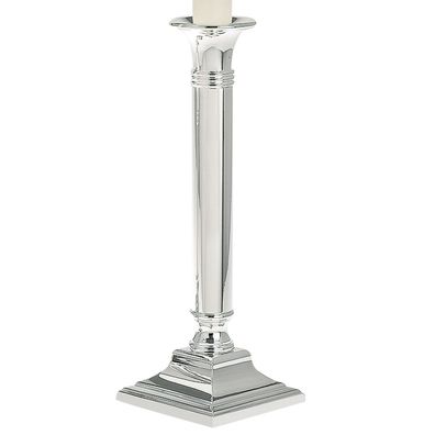 Kerzenleuchter versilbert Kerzenhalter 1 Stabkerze - Kerzenständer Silber 23 cm