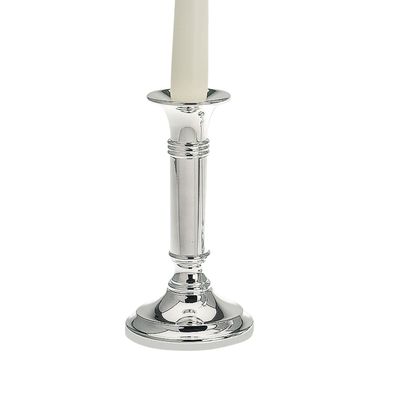 Kerzenleuchter versilbert Kerzenständer 1 Stabkerze - Kerzenhalter Silber 15 cm