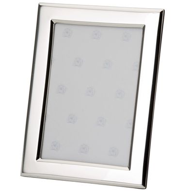 925 Silber Fotorahmen 10x15 cm eckiger polierter Bilderrahmen Holzrücken Glas