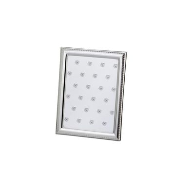 Bilderrahmen 9 x 13 cm versilbert Perlrand Fotorahmen Holzrücken Fotoaufsteller