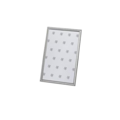 Fotorahmen 10 x 15 cm versilbert Perlrand Bilderrahmen Samtrücken Fotoaufsteller