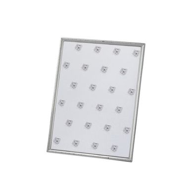 Fotorahmen 15 x 20 cm versilbert Perlrand Bilderrahmen Samtrücken Fotoaufsteller