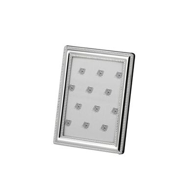 Fotorahmen Bildmaß 9 x 13 cm versilberter Einzelrahmen Bilderrahmen mit Perlrand