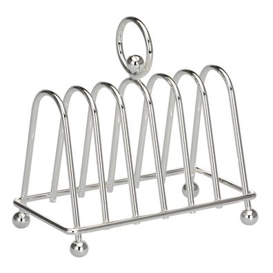Toastständer 13.5 x 7 cm für 6 Toastscheiben versilberter Toasthalter Toast Rack