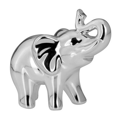 kleiner Porzellan Deko Elefant glatt poliert 9 cm hoch