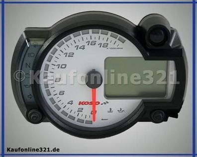 KOSO RX2N+ Cockpit Tachometer Drehzahlmesser KOSO GP Style NEU RX2N Plus weiß