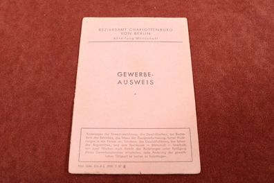 Gewerbeausweis Berlin Charlottenburg 1959