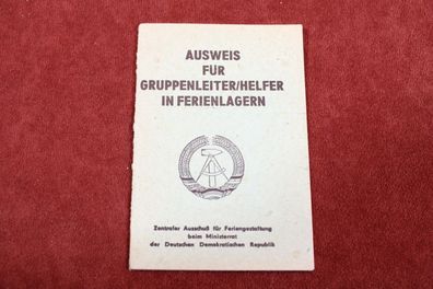 DDR Ausweis Gruppenleiter Helfer 1986 original mit Eintragungen