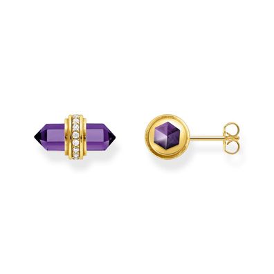 Thomas Sabo Schmuck Damen-Ohrringe mit violettem Kristall Goldfarben H2281-414-13