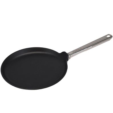 Eurolux große Crêpes-Pfanne 28 cm Induktion Aluguss beschichtet mit Edelstahlstiel -