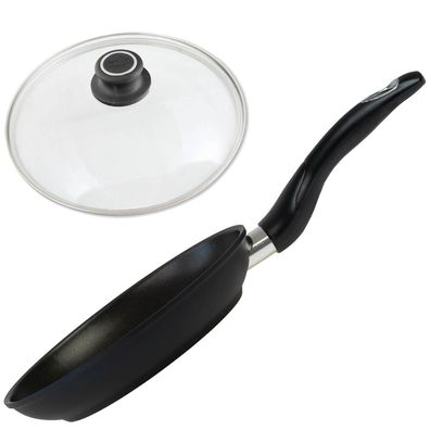 BAF Bratpfanne 24 cm Induktion geschmiedet Aluminium Antihaft beschichtet Deckel