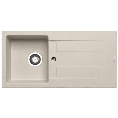 breite beige Pyragranite Einbauspüle 86 cm 1 Becken mit Ablage
