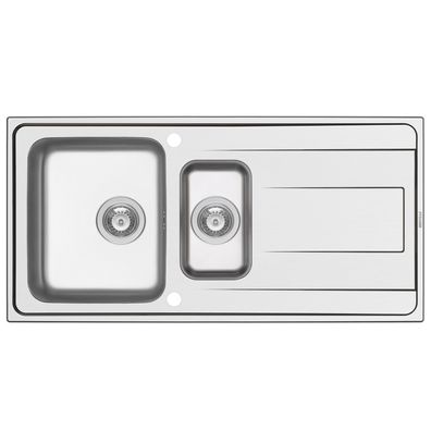 Pyramis Einbauspüle 100 x 50 cm Edelstahl 1.5 Spülbecken Spüle mit Abtropffläche