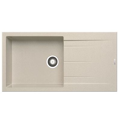 Pyramis große beige Pyragranit Einbauspüle 100 cm 1 Becken