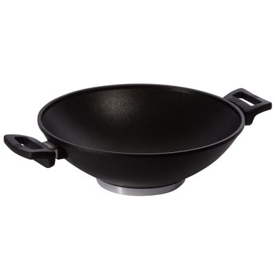 Eurolux große Asia Wok-Pfanne Induktion Aluguss beschichtet 32 cm - Art.-Nr. EU832-3