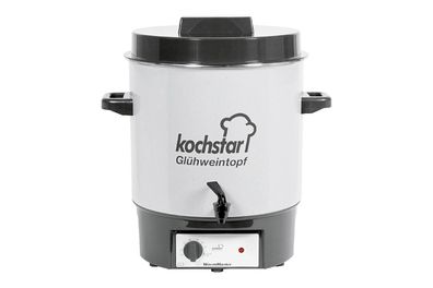 Kochstar Einkochautomat WarmMaster A 1/4 mit Ablaufhahn 27l Ø35cm steingrau/weiß