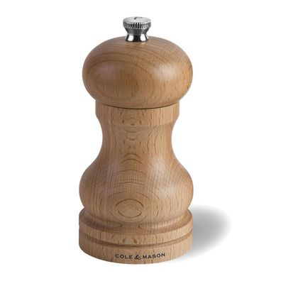 Cole & Mason kleine klassische Pfeffermühle 12cm aus hellem gebeizten Buchenholz