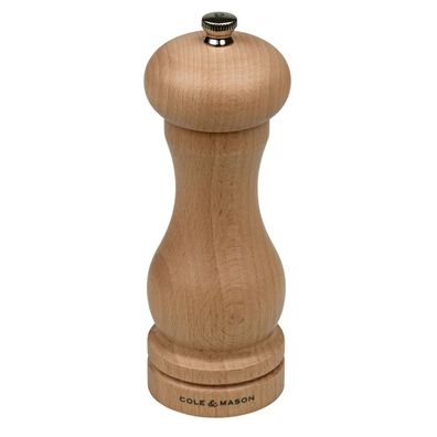 Cole & Mason große klassische Pfeffermühle 16.5 cm helles gebeiztes Buchenholz