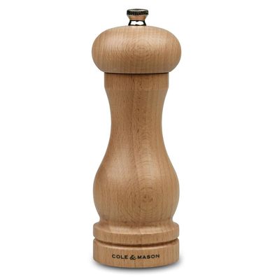 Cole & Mason große klassische Salzmühle 16.5 cm aus hellem gebeizten Buchenholz