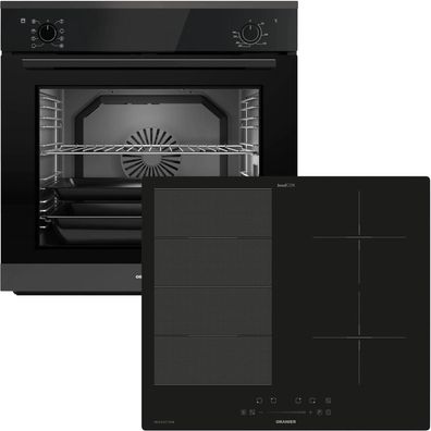 Oranier Backofen Set 9 Funktionen autark Einbau & 60 cm Flexx-Induktion Kochfeld