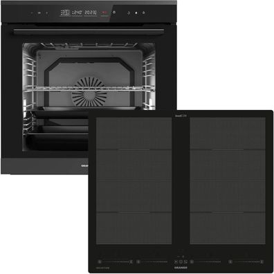 Oranier Einbau Backofen Set Pyrolyse Touch 14 Funktionen Flächeninduktion 60 cm