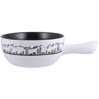 Swissmar Käsefondue-Topf Ø 23 cm Keramiktopf weiss Stieltopf Fonduetopf Keramik