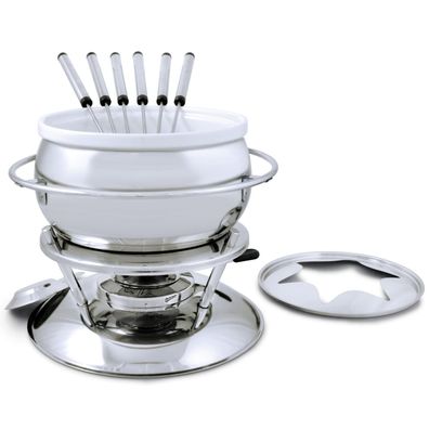 Swissmar Fleisch- & Käse Fondue Set Ø 20 cm 11-tlg. Edelstahl Keramik 6 Personen