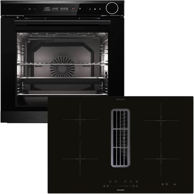 Oranier Dampf Backofen Set Einbau autark mit Induktionskochfeld Dunstabzug 80 cm