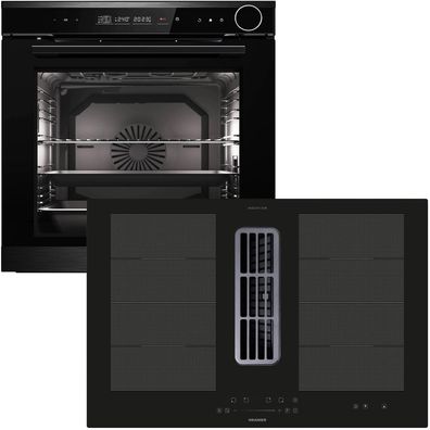 Oranier Dampf Backofen Set Einbau autark & Flächen-Induktion Kochfeldabzug 80 cm