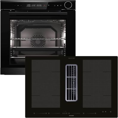 Oranier Dampf Backofen Set Einbau autark Flächen-Muldenlüfter Kochfeldabzug 80cm