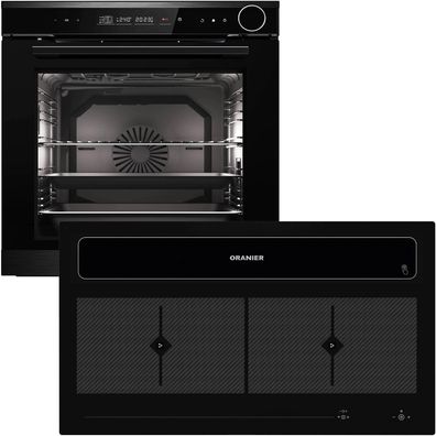 Oranier Dampf Backofen Set Einbau KFL 2094 Flächen-Induktion Kochfeldabzug 90 cm