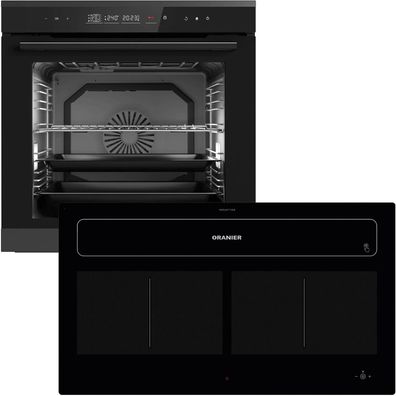 Oranier Einbau Backofen Set Pyrolyse Touch Flächen-Induktion 90 cm & Dunstabzug