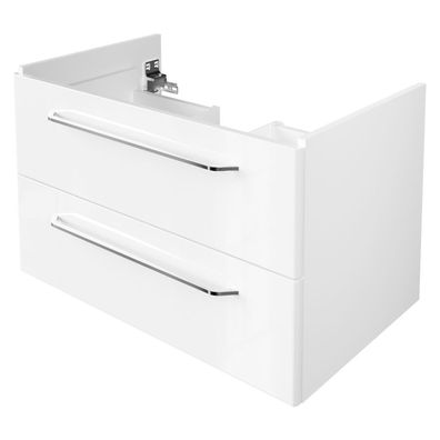 Fackelmann 84203 Waschtisch Unterschrank hängend 80 cm weiß Hochglanz