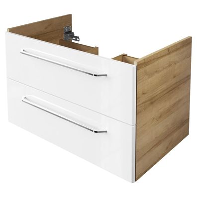 Fackelmann 84205 Waschtisch Unterschrank hängend 80 cm weiß Hochglanz