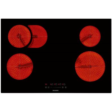 Oranier Kochfeld 80cm autark Glaskeramik Bräterzone Slider-Bedienung 4 Kochzonen