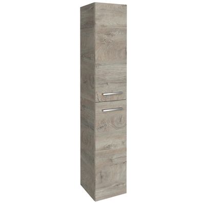 Fackelmann schmaler 2-türiger Hochschrank 162 cm hoch braun Türanschlag links