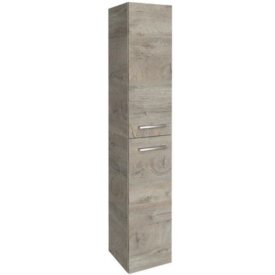 Fackelmann schmaler 2-türiger Hochschrank 162 cm hoch braun Türanschlag rechts