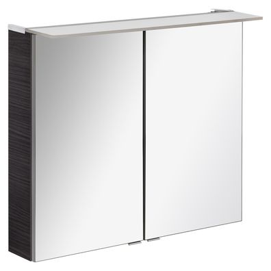 Fackelmann 84115 LED Spiegelschrank 80 cm eiche dunkel LED Badspiegel B. perfekt