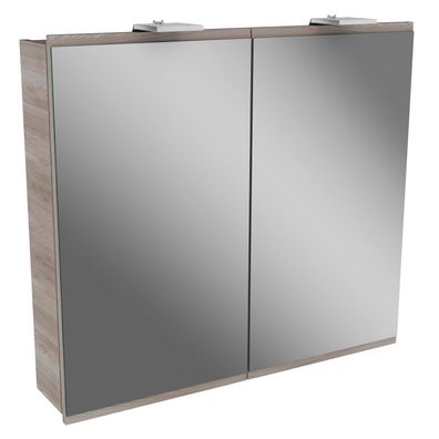 Fackelmann 84792 LED Spiegelschrank Türrahmen stein esche 80 cm