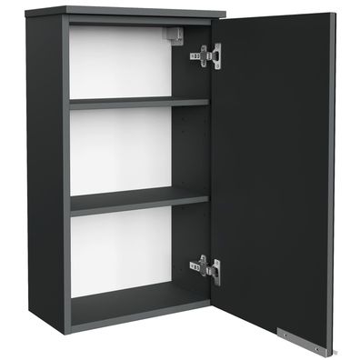 Fackelmann 80902 Hängeschrank Kara Anthrazit 40 cm Glas lackiert rechts