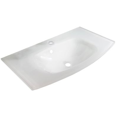 Fackelmann 73609 Waschbecken Lugano Glas 80 cm weiß Höhe 13 cm