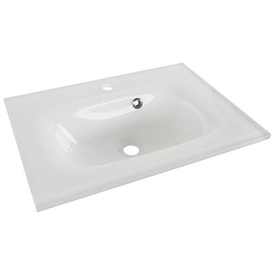 Fackelmann 73990 Waschbecken Yega Glas 60 cm weiß