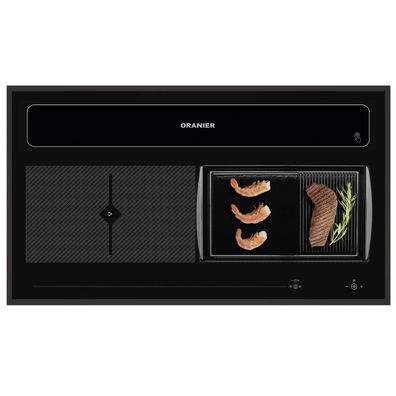 Oranier Flächen-Induktion 90cm KFL 2094 Dunstdabzug Rahmen schwarz Grillplatte