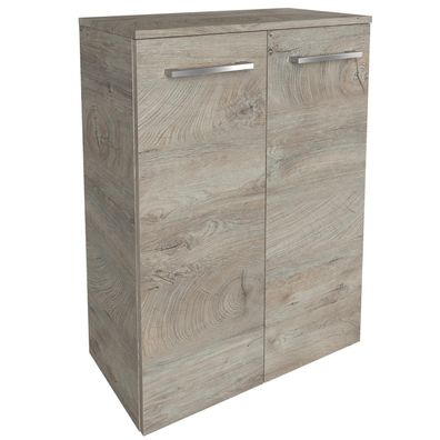 Fackelmann zweitüriger breiter Bad Midischrank 60 cm braun Doppel-Badschrank