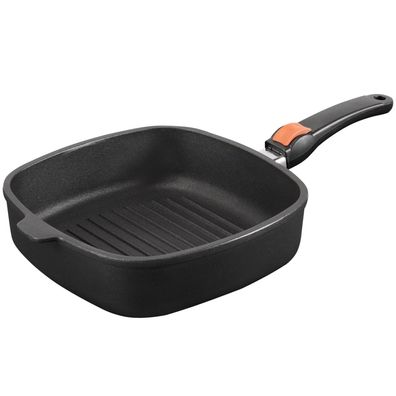 SKK Eck-Pfanne 26 cm Induktion eckig hohe Grillpfanne Antihaft Griff abnehmbar