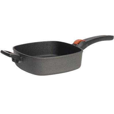 SKK Grillpfanne 28x28 cm Induktion Aluguss viereckig Gegengriff Stiel abnehmbar