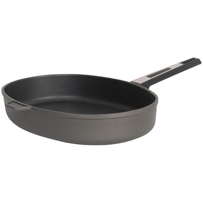 SKK Aluguss Fischpfanne 38 cm Induktion oval Antihaft Bratpfanne Schnitzelpfanne