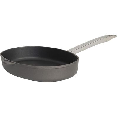 SKK Guss Fischpfanne 38x26 cm Induktion Antihaft Schnitzelpfanne Edelstahlgriff